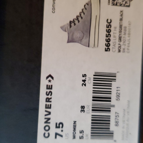 Converse CTAS LIFT HI PLATFORM Women's Sz: Various / 566565C  Suede & Sherpa - Picture 10 of 10